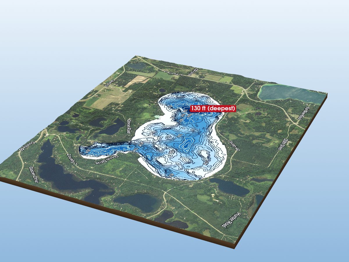 Depth map of Big Sand Lake
