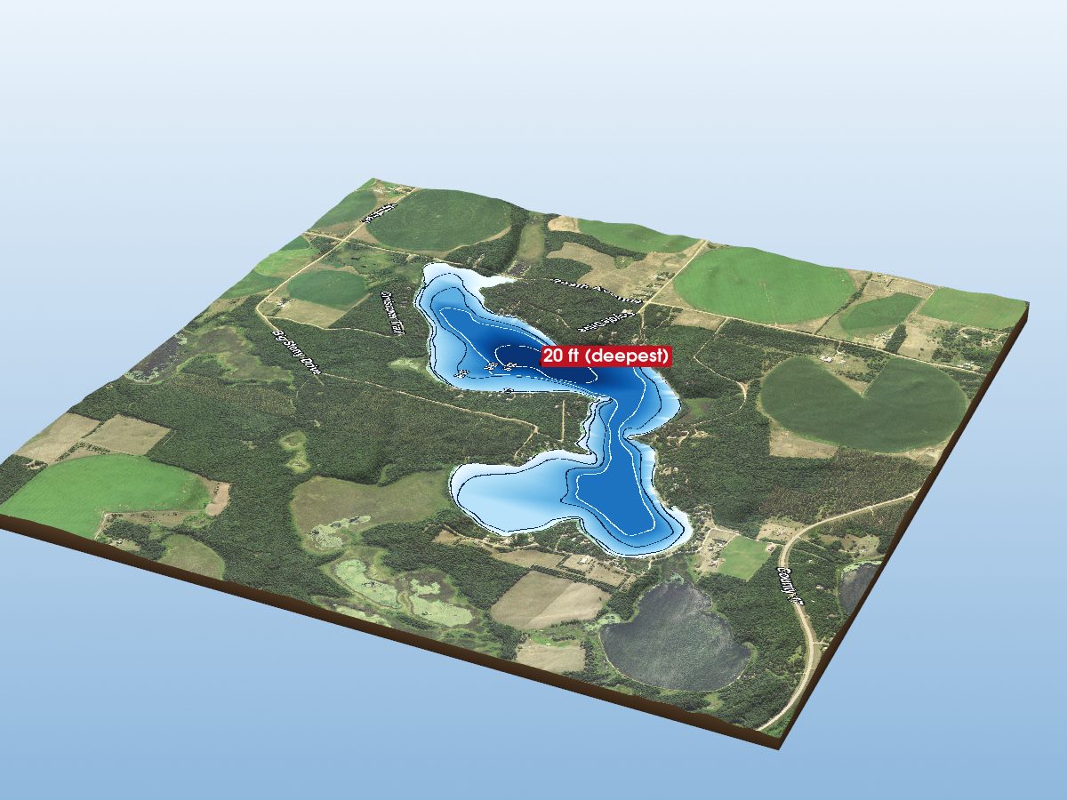 Depth map of Big Stony Lake