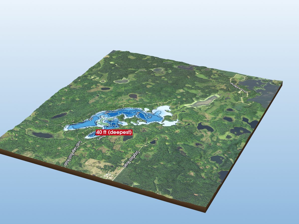 Depth map of Big Sugar Bush Lake