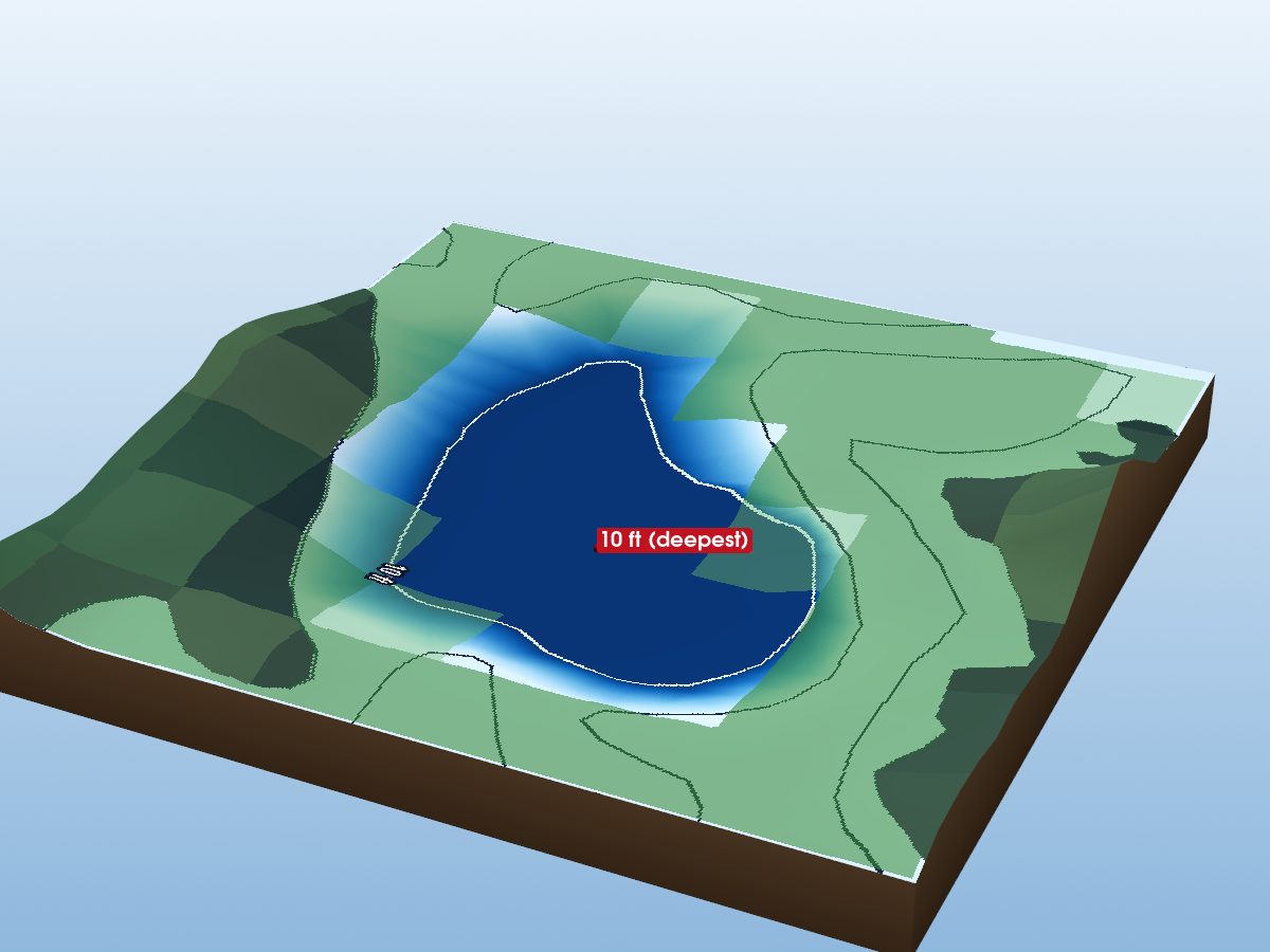 Depth map of Big Sunfish Lake