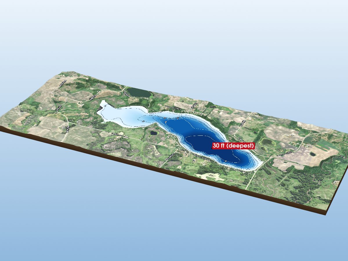 Depth map of Big Swan Lake