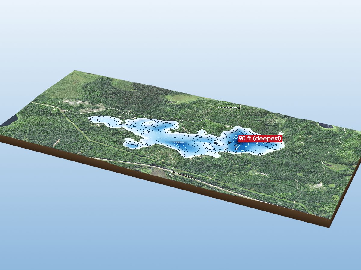 Depth map of Big Too Much Lake