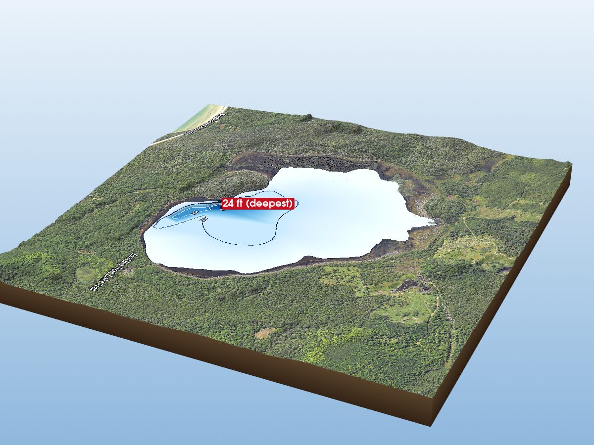 Depth map of Big Trout Lake