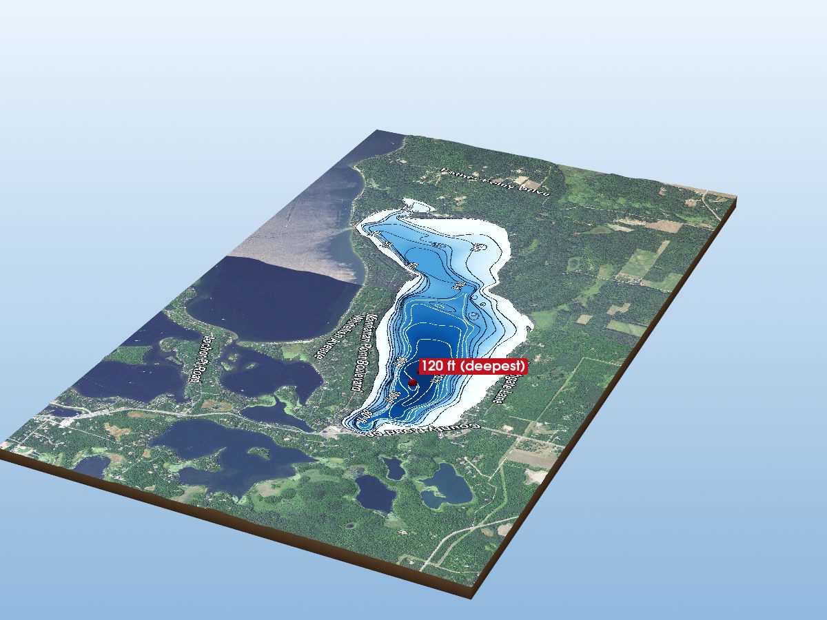 Depth map of Big Trout Lake