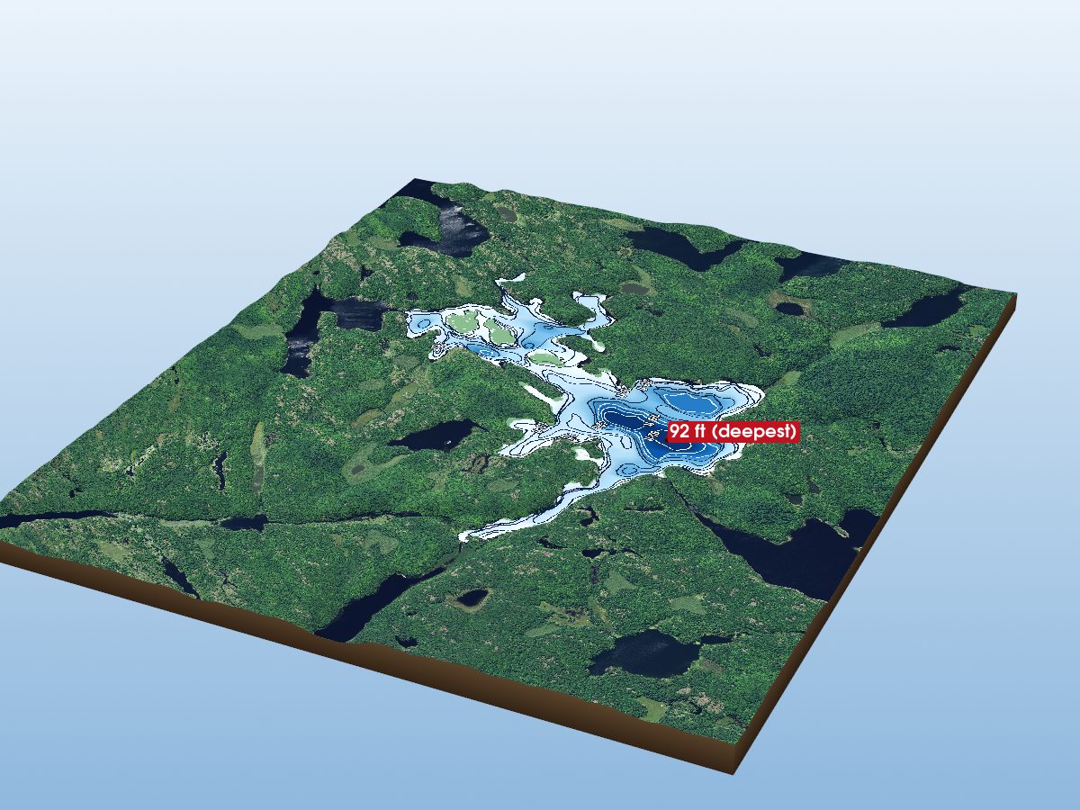 3D depth map of Big Trout Lake