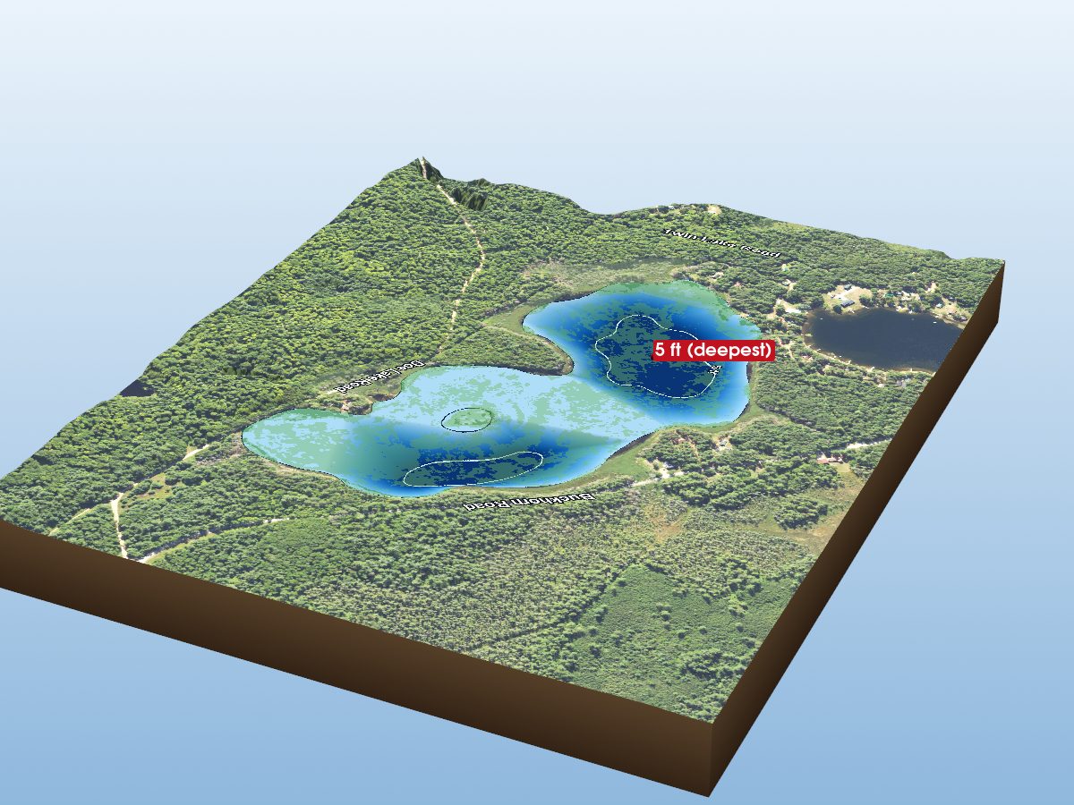 Depth map of Big Twin Lake