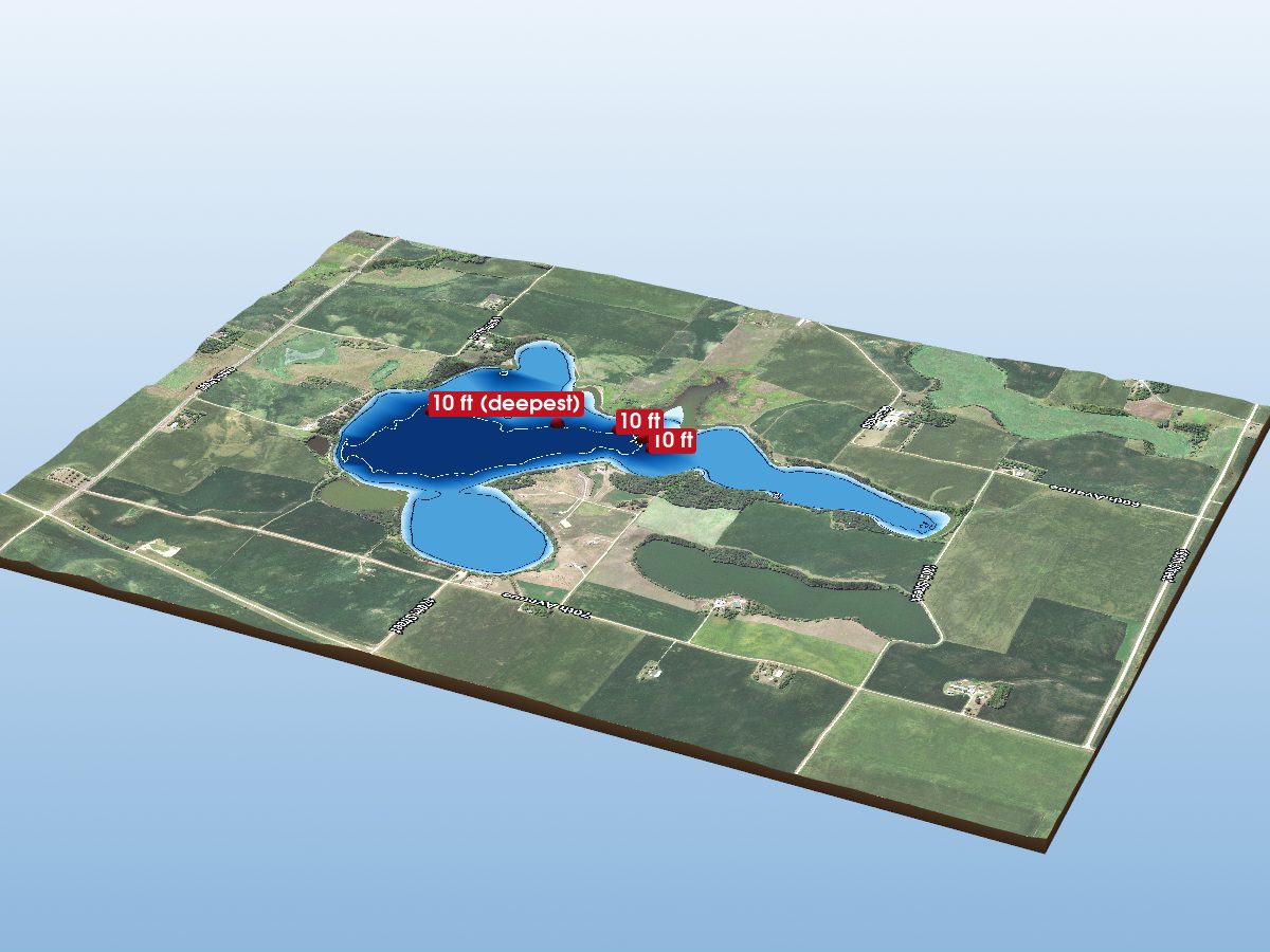 Depth map of Big Twin Lake