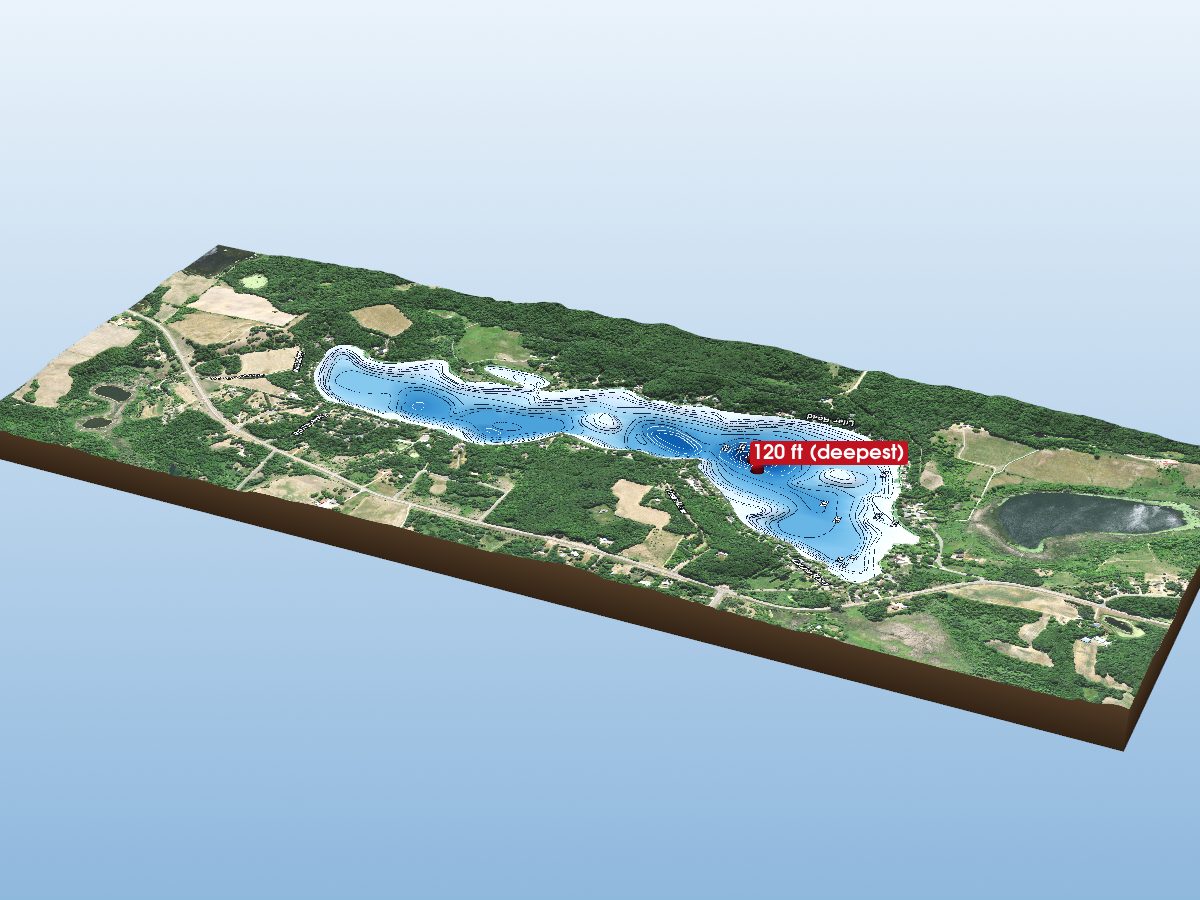 Depth map of Big Watab Lake