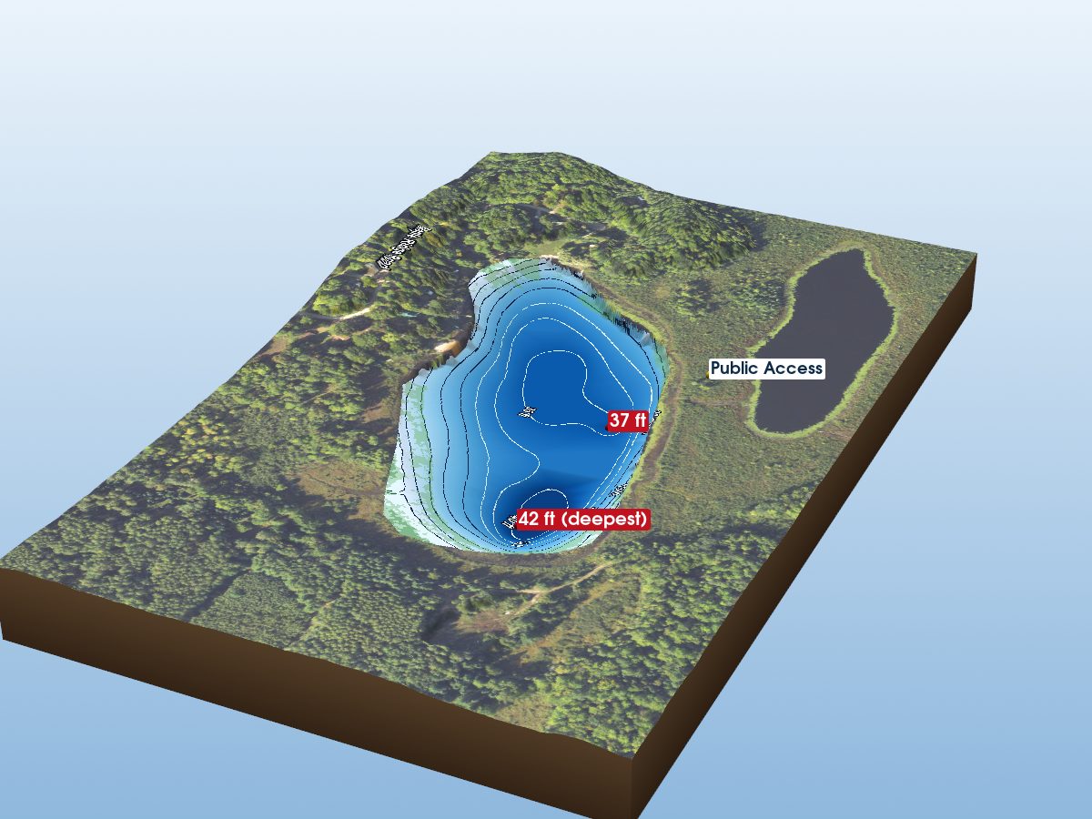 Depth map of Big Williams Lake