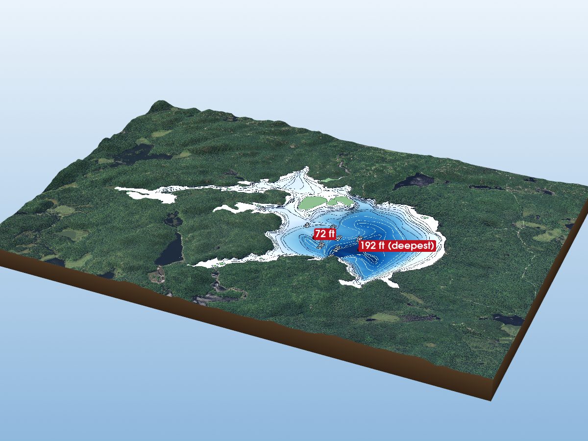 Depth map of Bigwood Lake