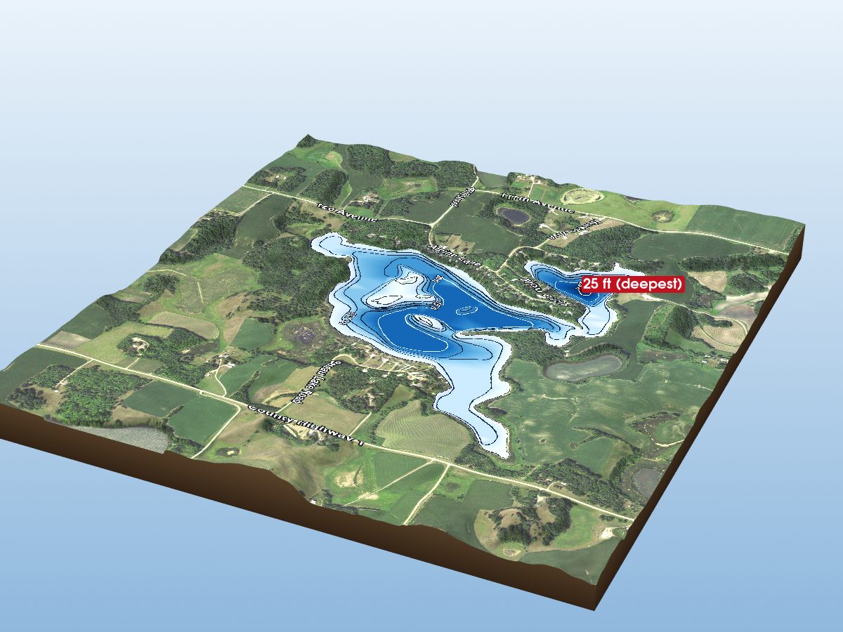 Depth map of Bijou Lake