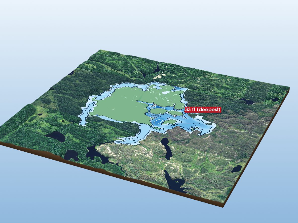 Depth map of Bilkey Lake