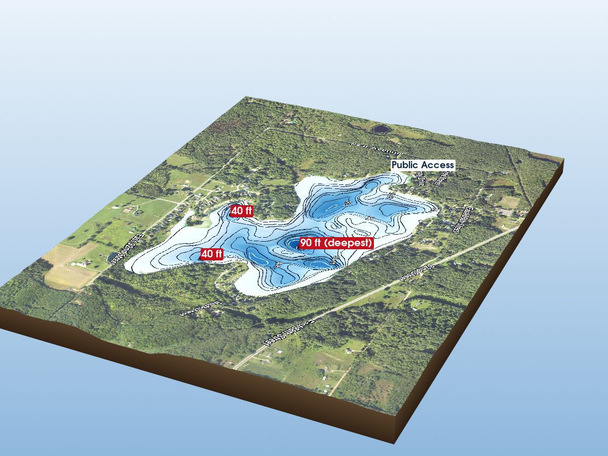 Depth map of Bills Lake