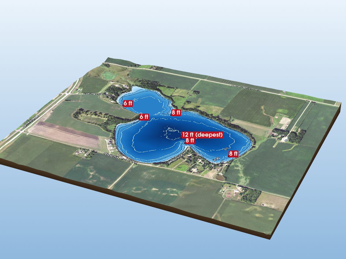 Depth map of Bingham Lake