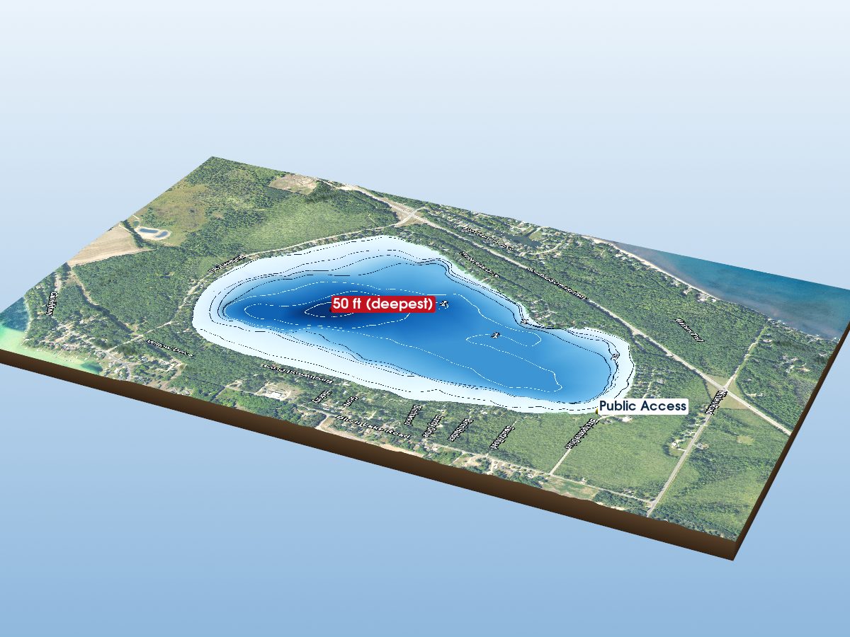 Depth map of Birch Lake