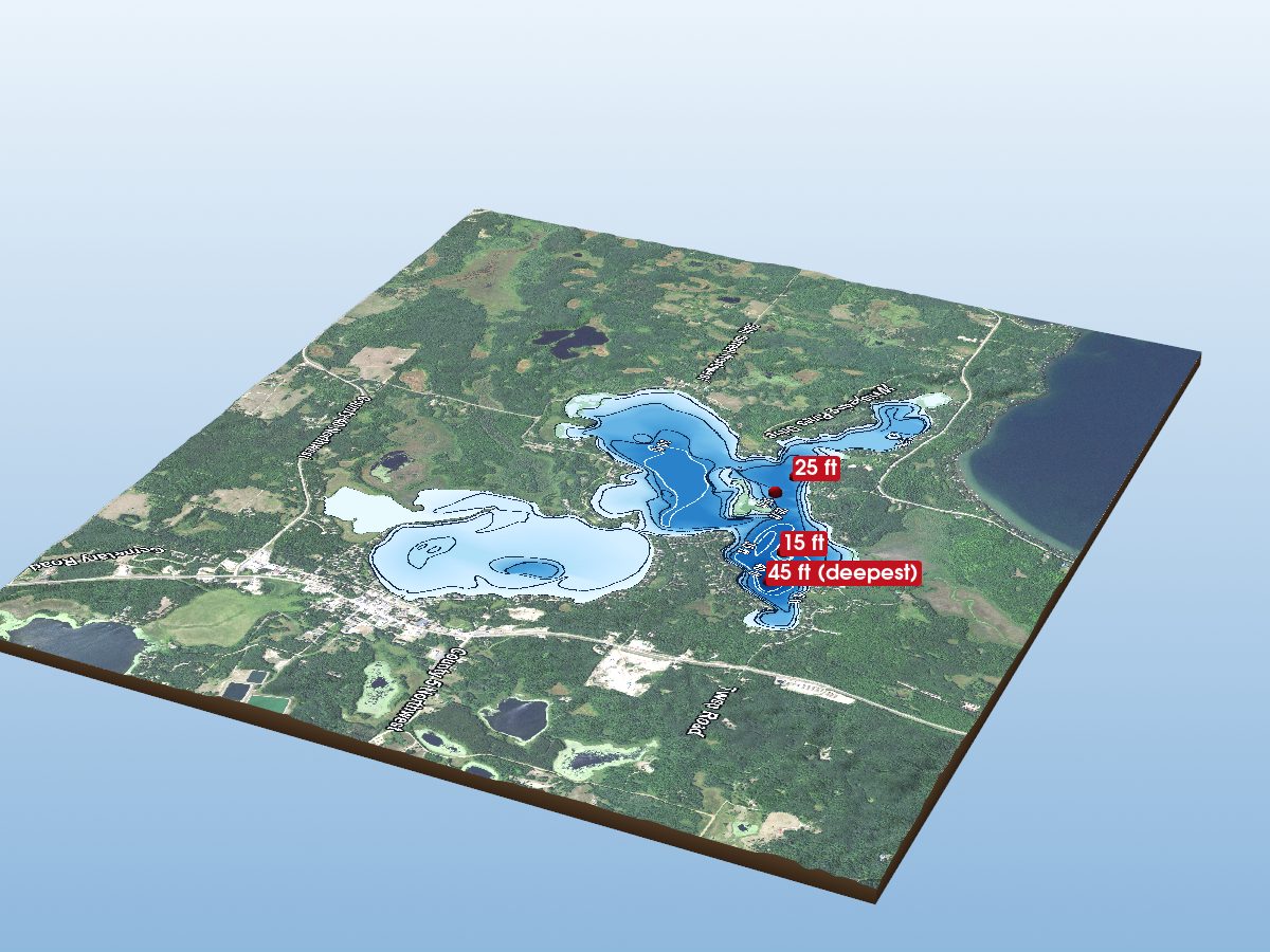 Depth map of Birch Lake