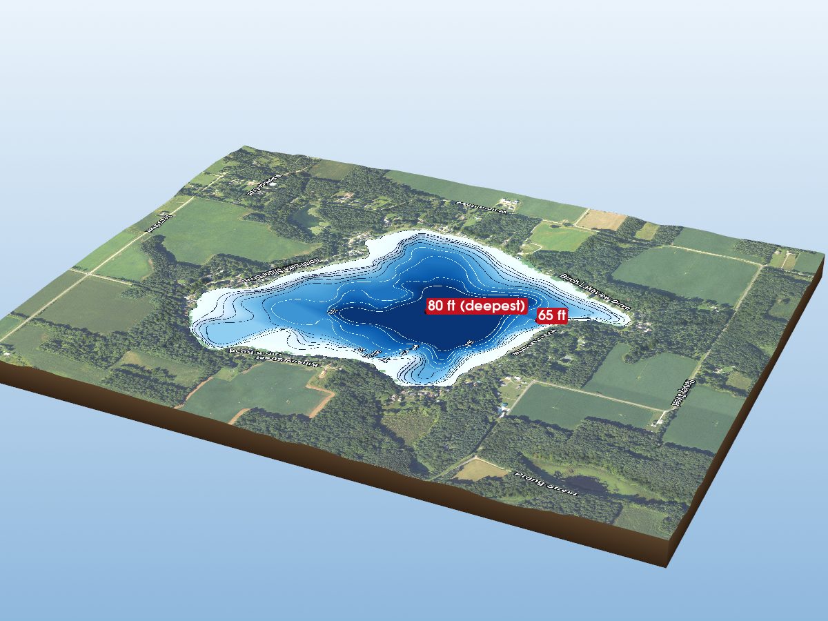 Depth map of Birch Lake