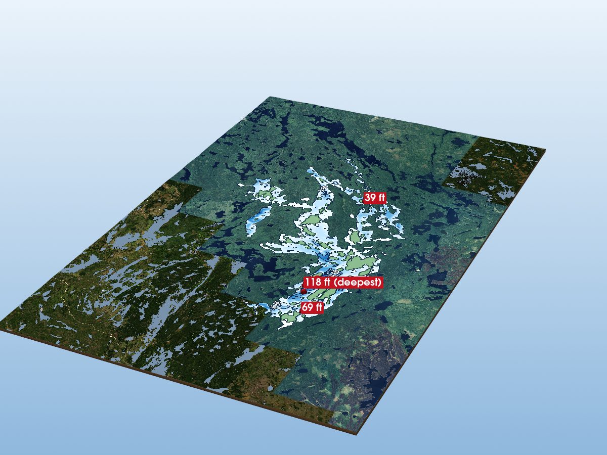 Depth map of Birch Lake