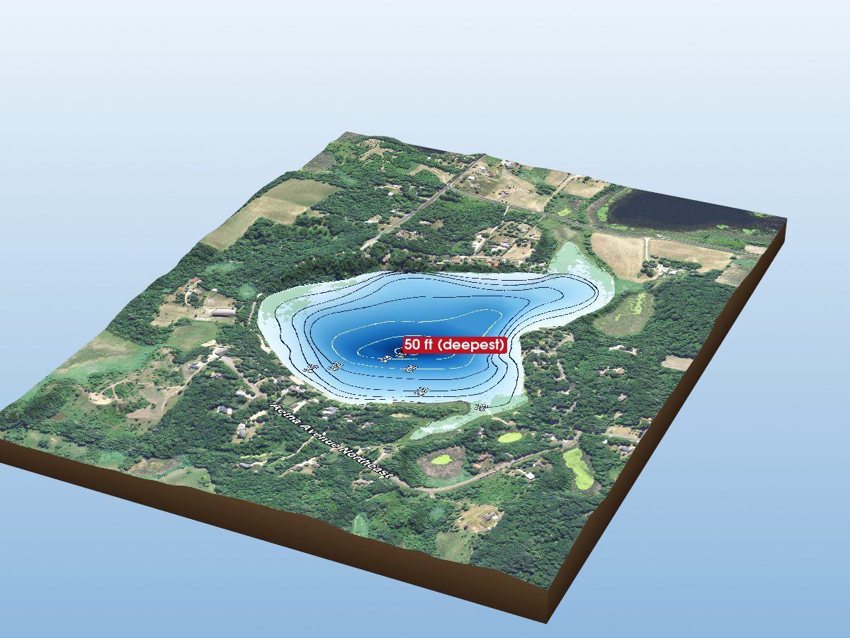 Depth map of Birch Lake