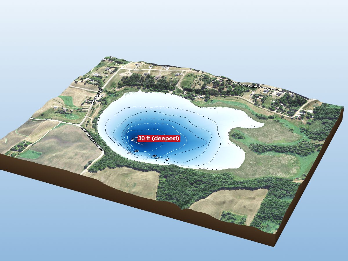 Depth map of Birch Lake