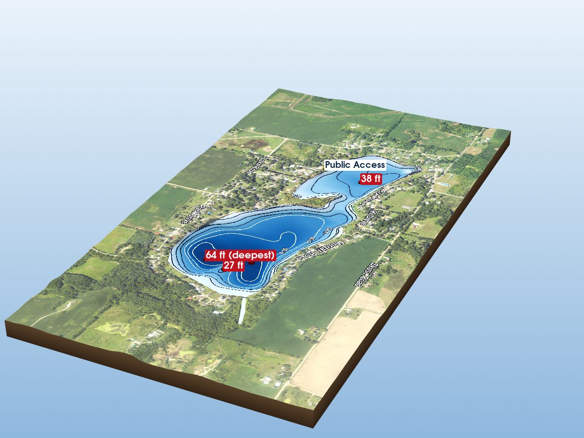 Depth map of Bird Lake