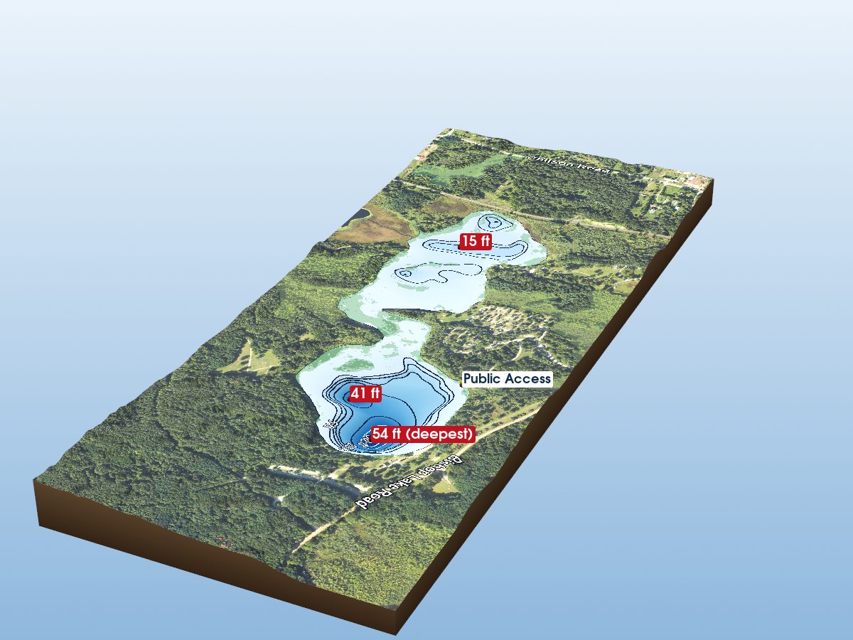 Depth map of Bishop Lake