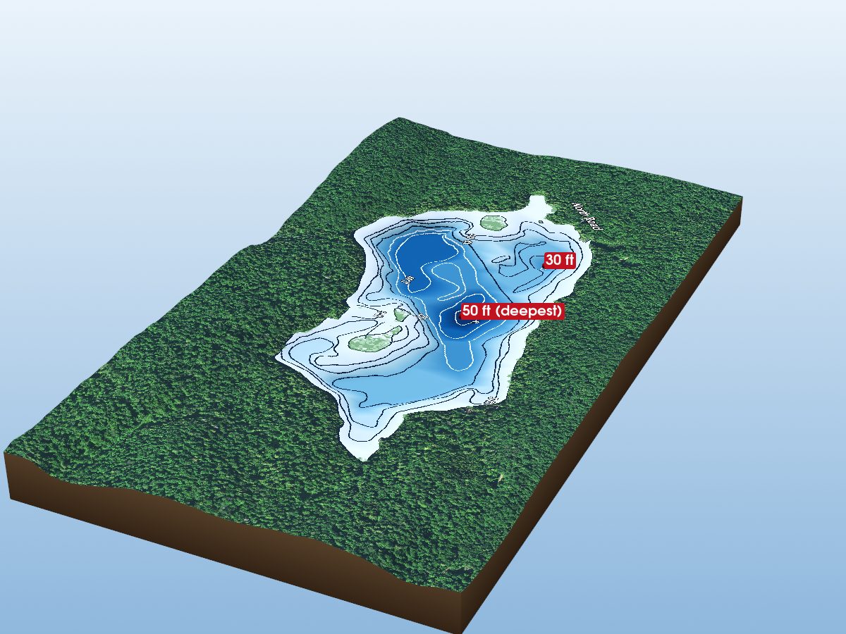 Depth map of Bivouac Lake