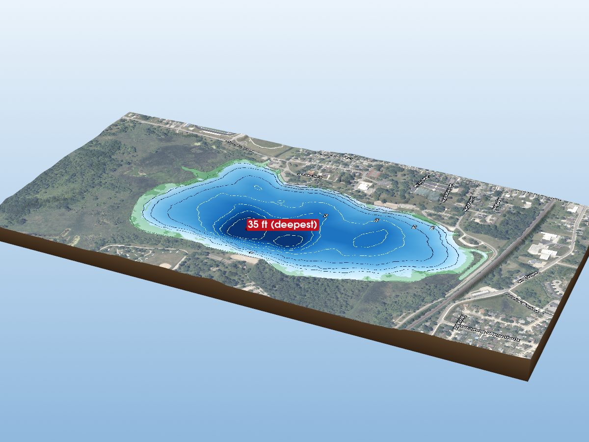 3D depth map of Bixler Lake