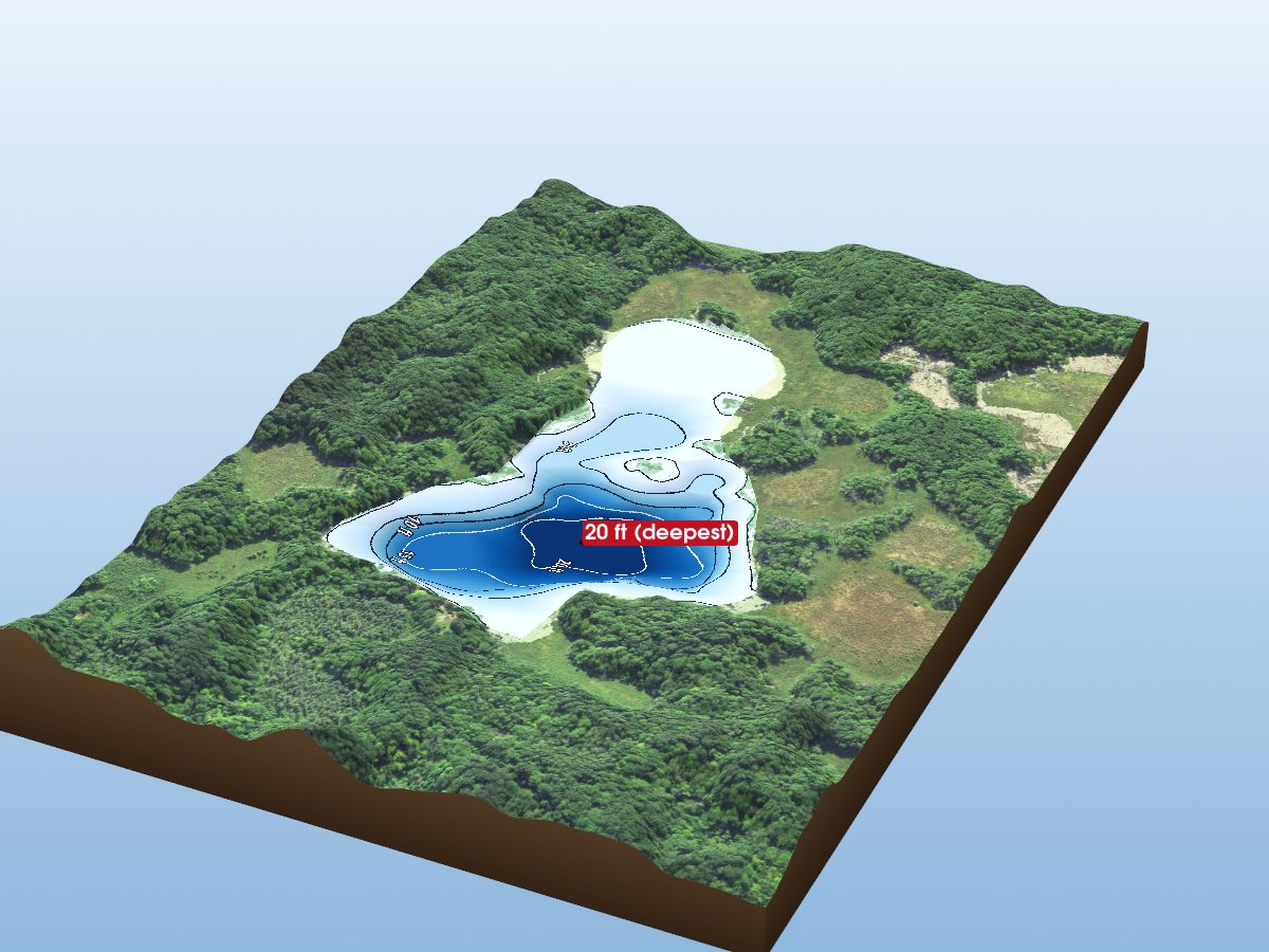 Depth map of Black Bass Lake