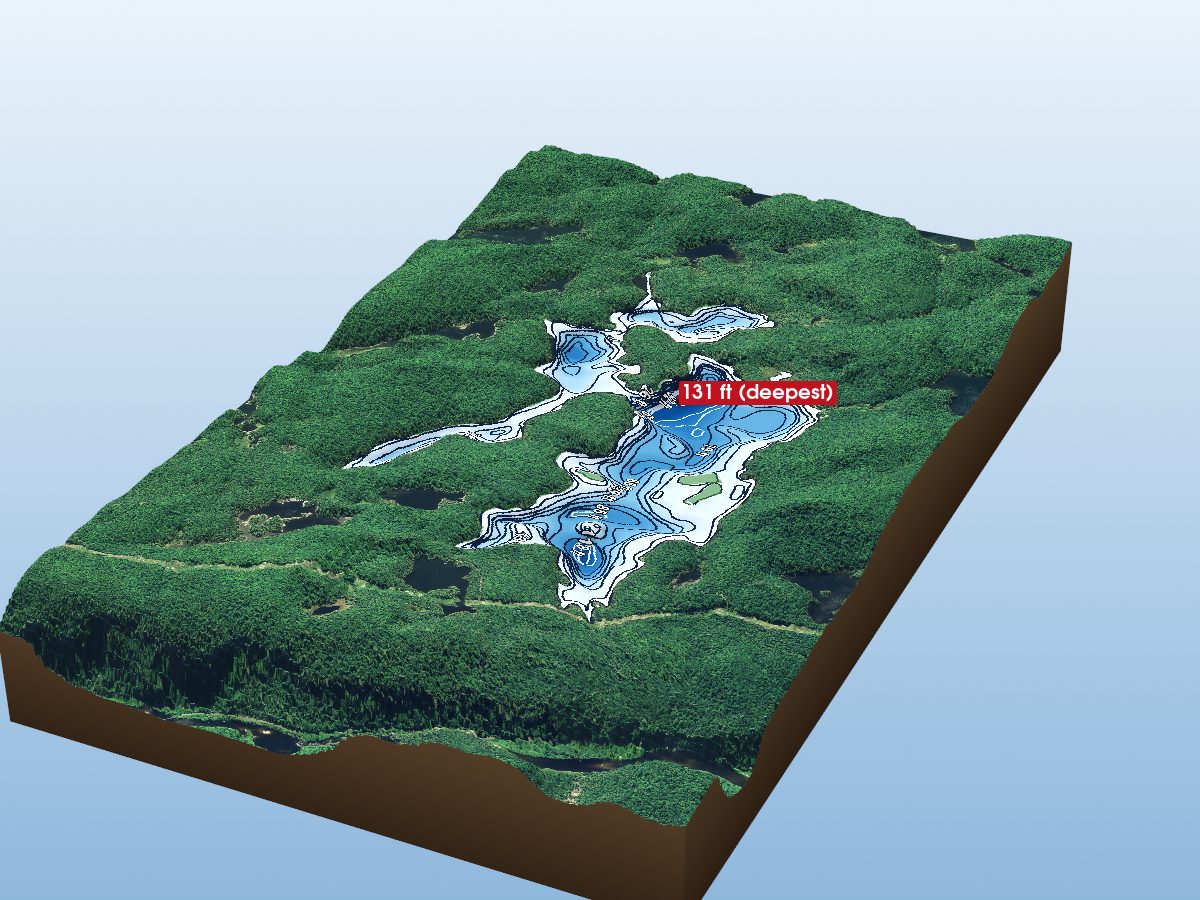 Depth map of Black Beaver Lake
