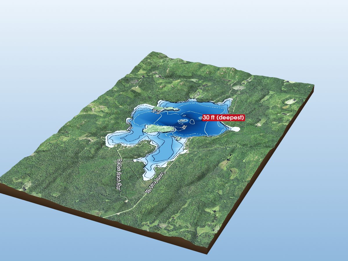 Depth map of Black Duck Lake