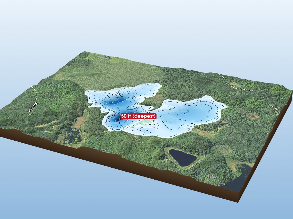 Depth map of Black Island Lake