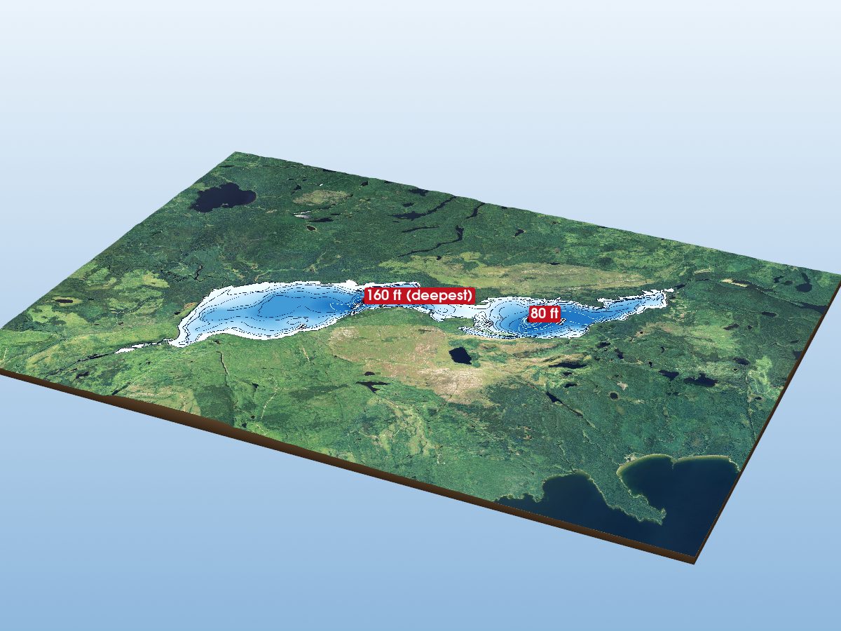 Depth map of Black Sturgeon Lake