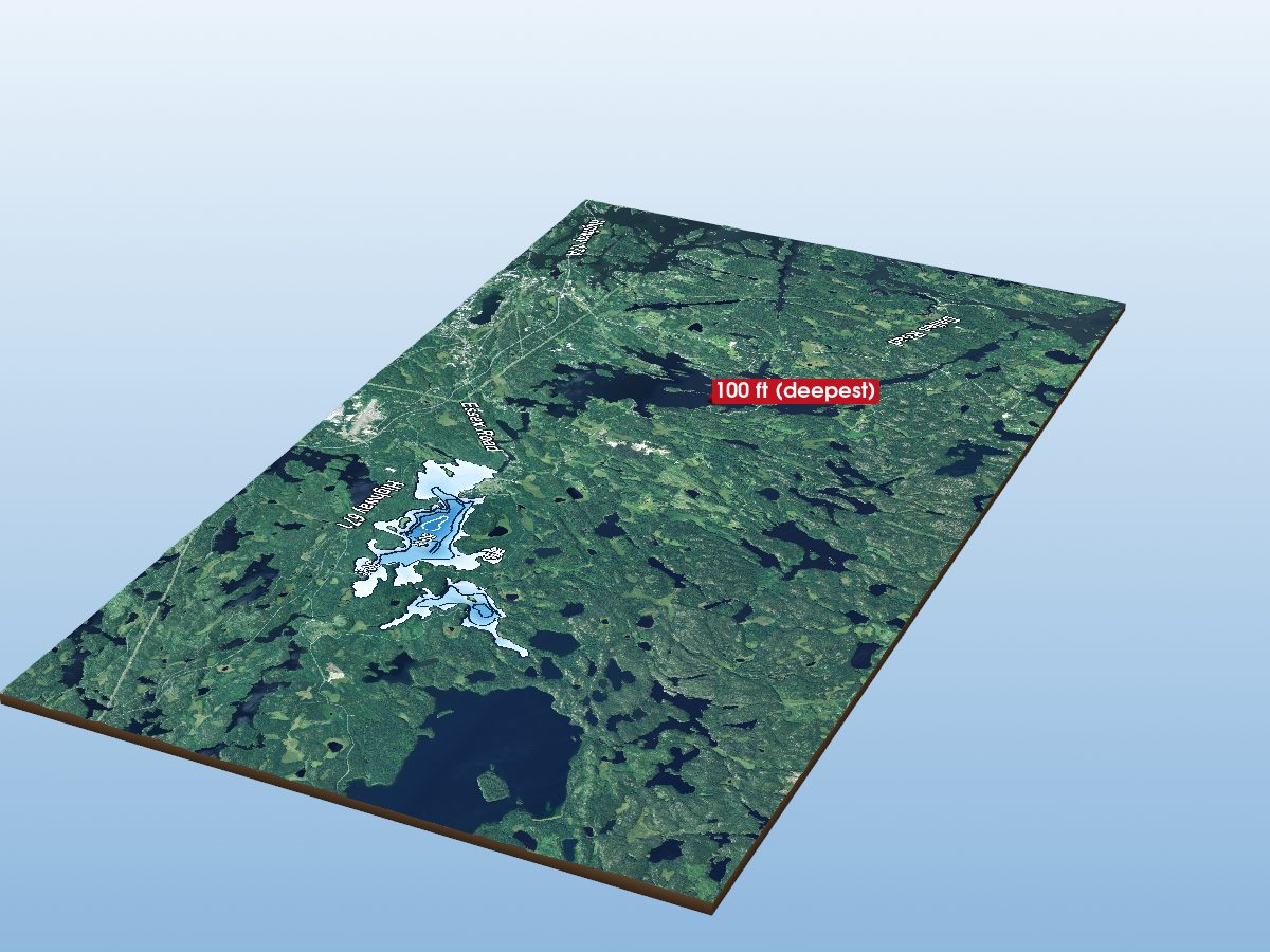 Depth map of Black Sturgeon Lakes