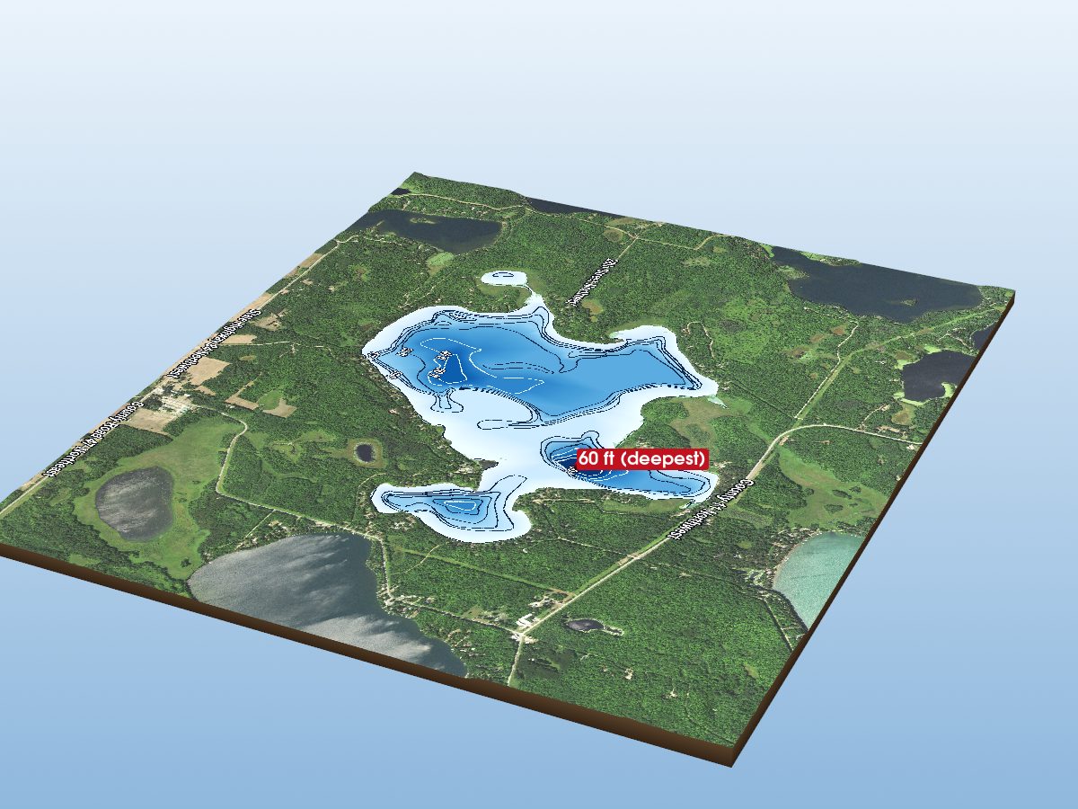 Depth map of Black Water Lake