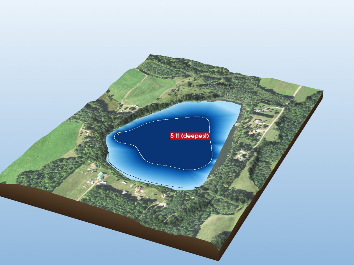 Depth map of Blackhoof Lake