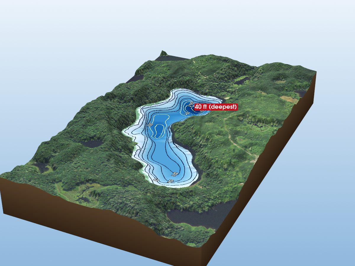 Depth map of Blacksmith Lake