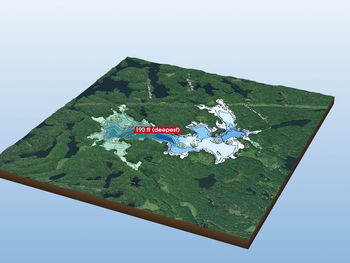 Depth map of Blackstone Lake