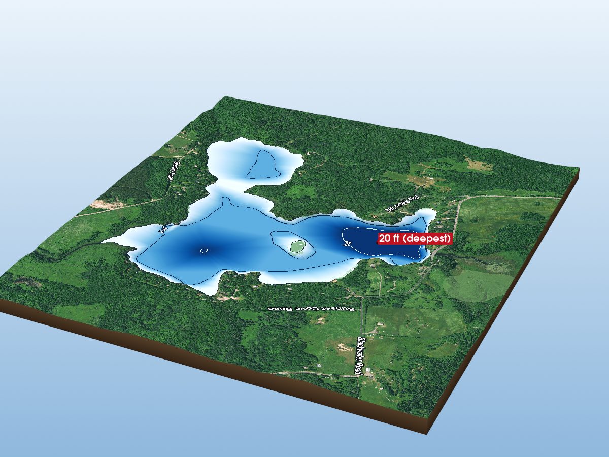 Depth map of Blackwater Lake