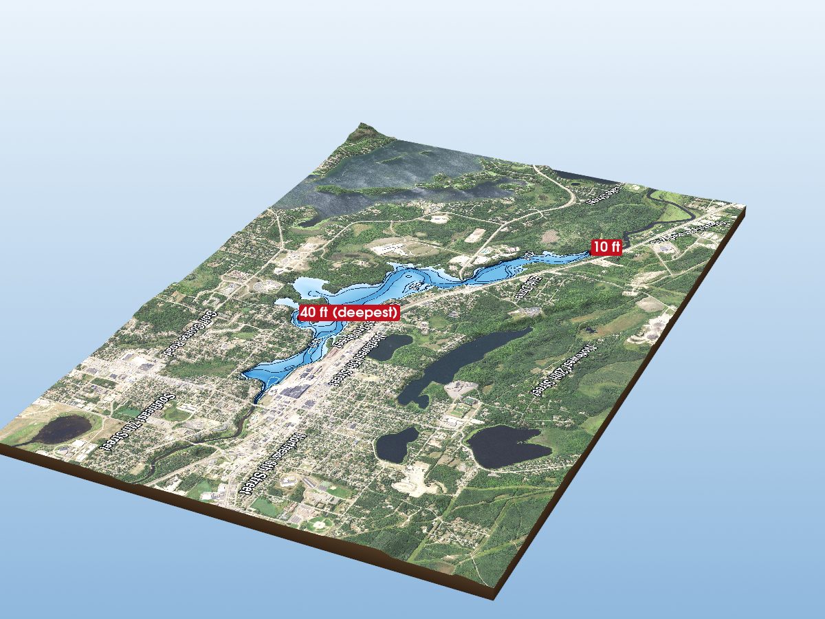 Depth map of Blandin Lake