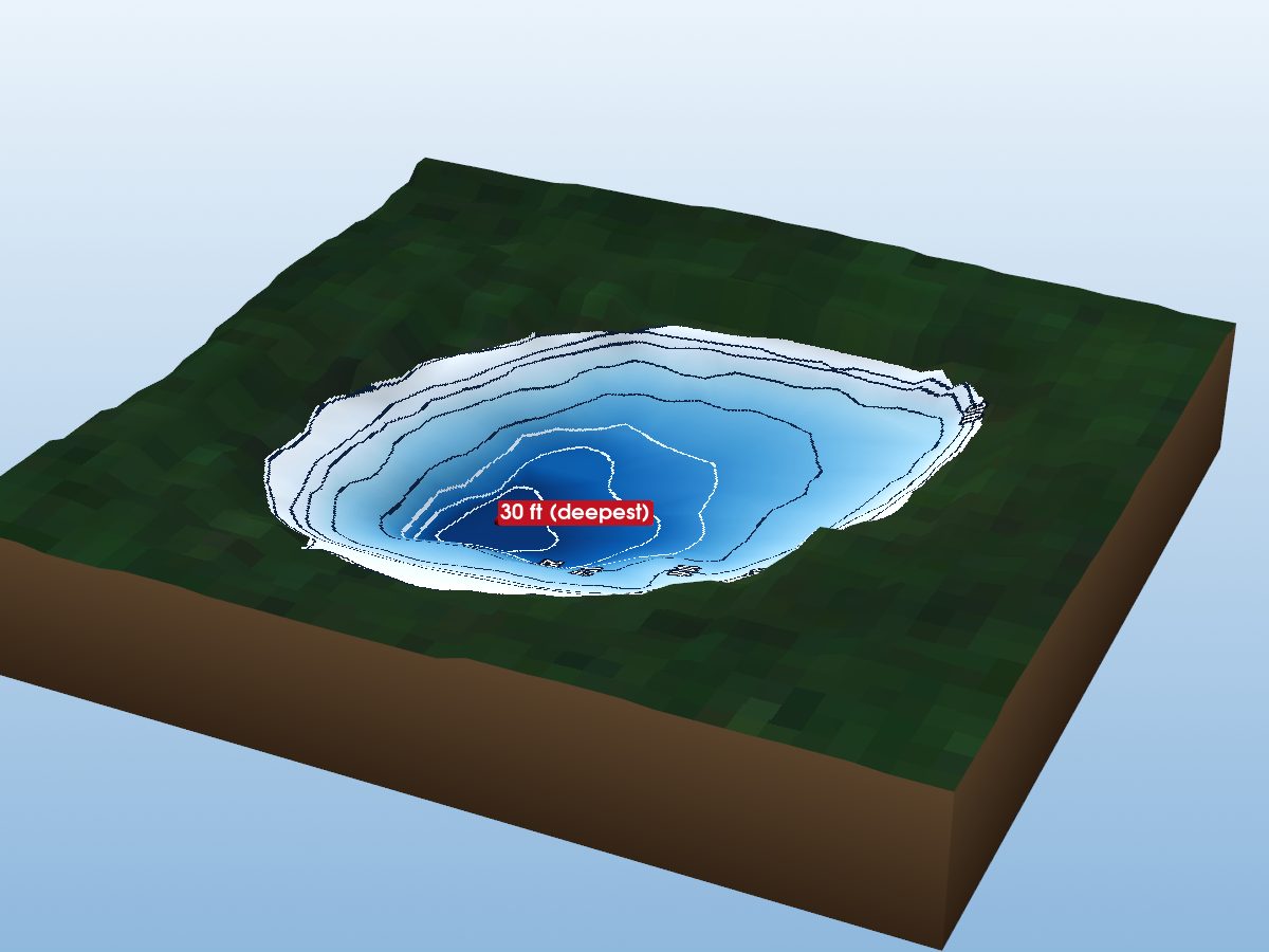 3D depth map of Blenheim Lake 3