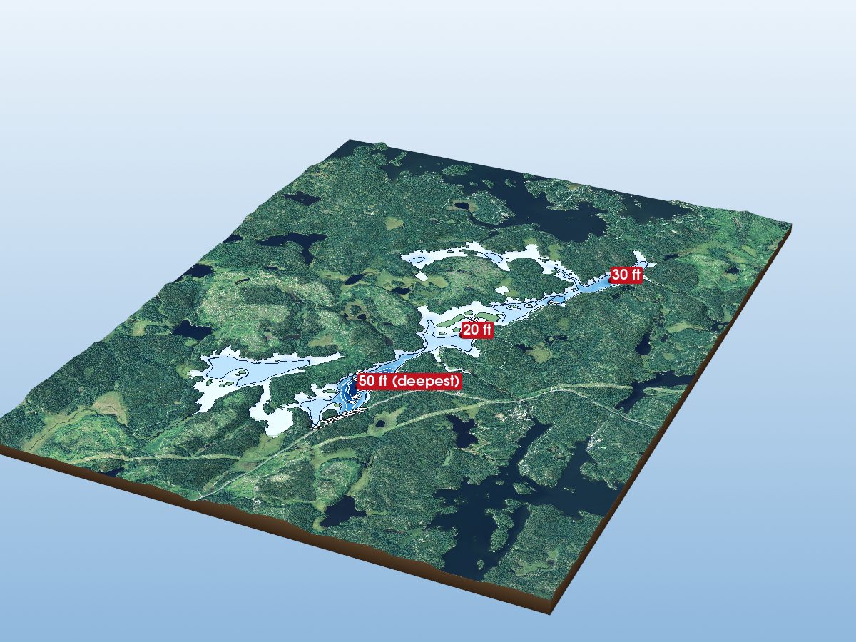 Depth map of Blindfold Lake