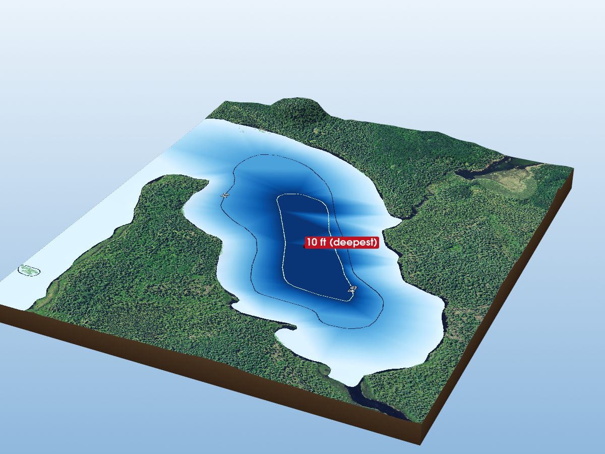 Depth map of Bliss Lake