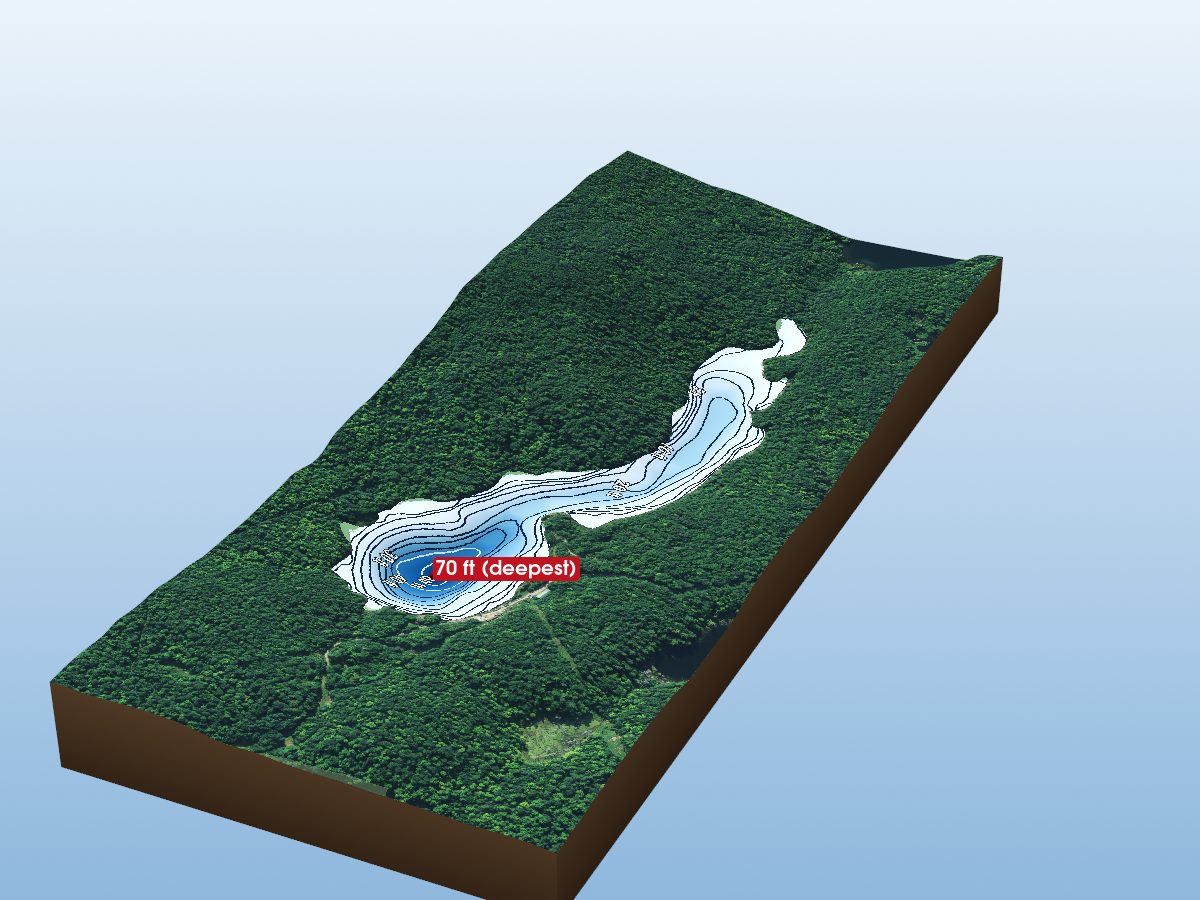 Depth map of Blithfield Long Lake