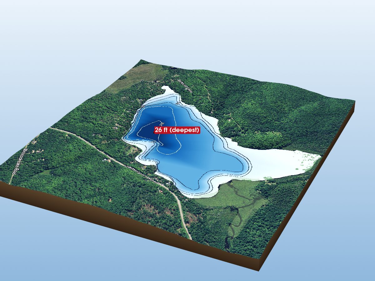 Depth map of Blue Hawk Lake