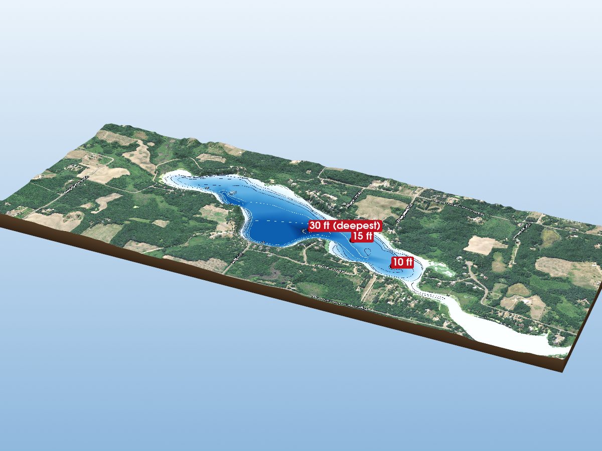 Depth map of Blue Lake (South Bay)