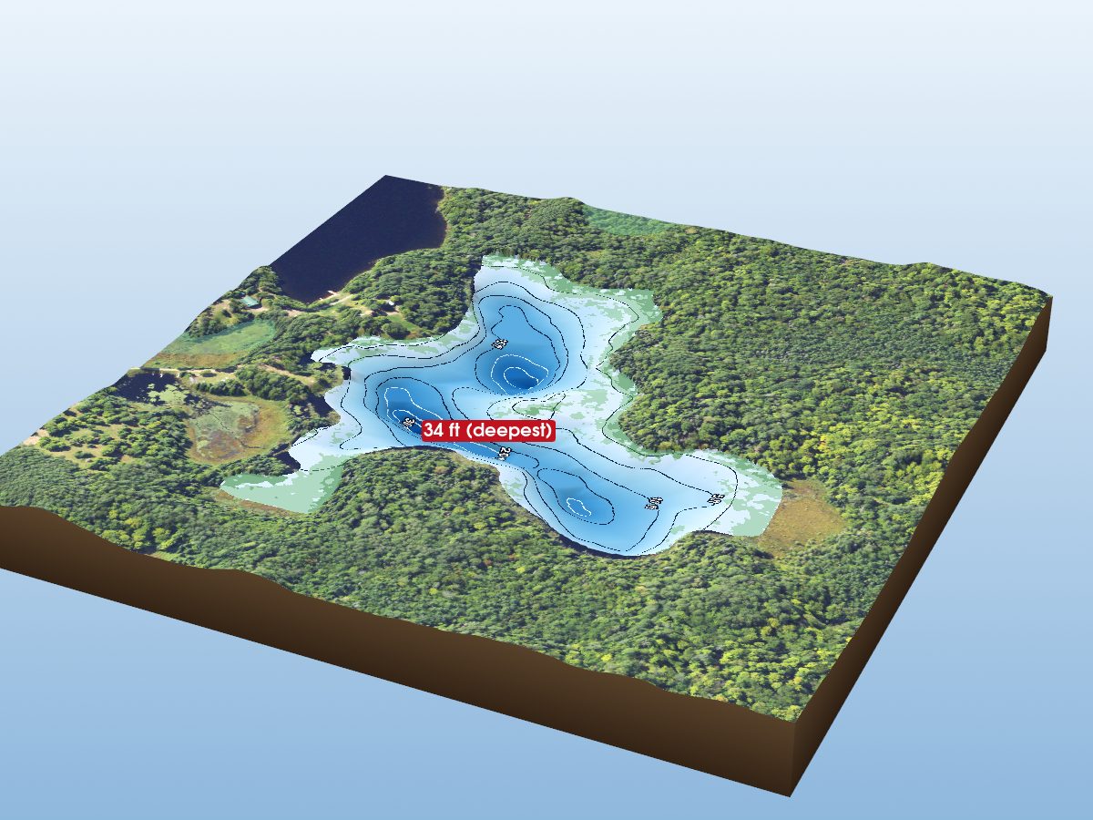Depth map of Bluebell Lake