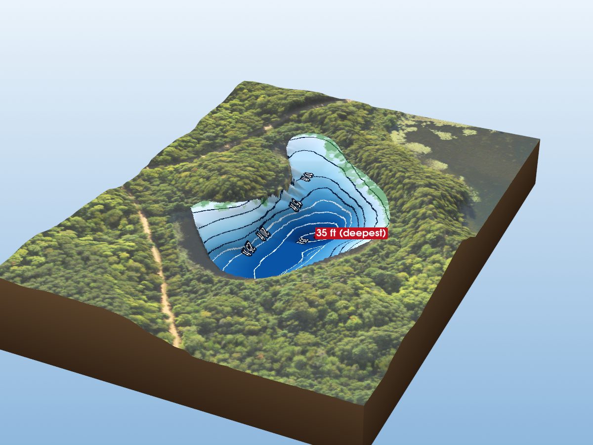 Depth map of Bluejay Lake