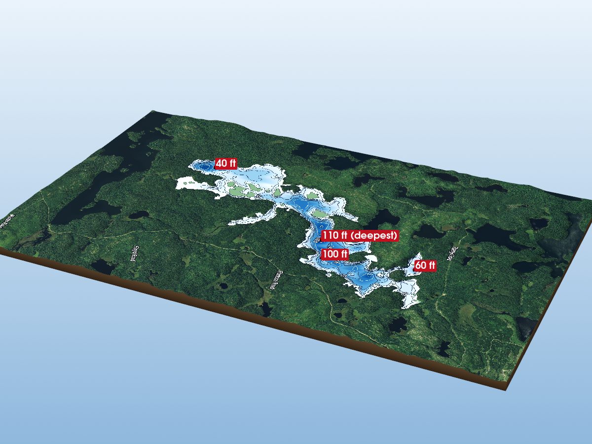 Depth map of Bluffpoint Lake