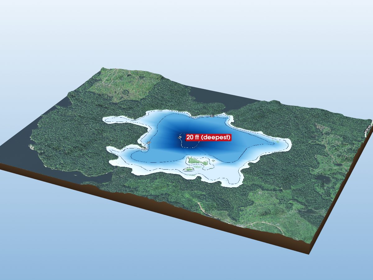 Depth map of Blunder Lake